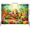 2D Cartoon Potato Backdrop Colorful Veggies Photography Background