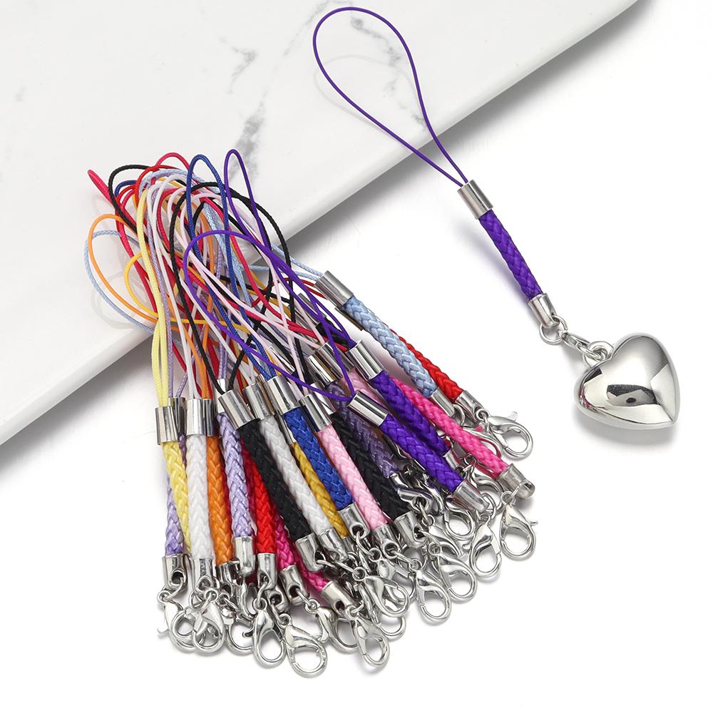 10pcs Lanyard Strap Cord Braided Keychain Rope With Lobster Clasp For Jewelry Making DIY Key Phone Chain Pendant Keyring Finding