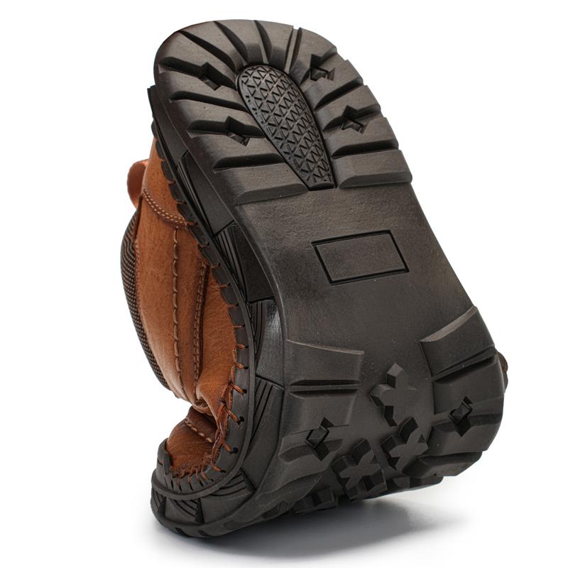 Men's Genuine Leather Casual Shoes Winter Plus Velvet Warm Ankle Boots Spring/ Autumn Men's Mid-cut Boots Mens Red Loafers