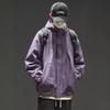 Men's Oversized Retro Solid Color Hooded Jacket - Trendy, Functional, and Unisex