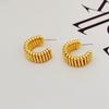 Trendy C-Shaped Women'S Earrings, Line Spring, Light Luxury Design Stud Earrings
