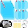 Boao 16 Pieces Car Waterproof Film Anti Rain Mirror Film Waterproof Car Blind Spot Side View Mirror Film Frameless Convex Rear View Mirror Rainproof