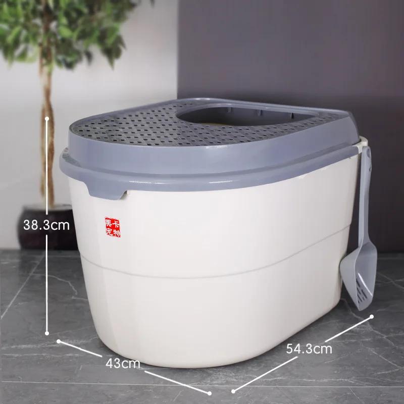 Cat Litter Box Top-entry Fully Enclosed Oversized Splash-proof PetToilet Extra Large Cat Litter Box