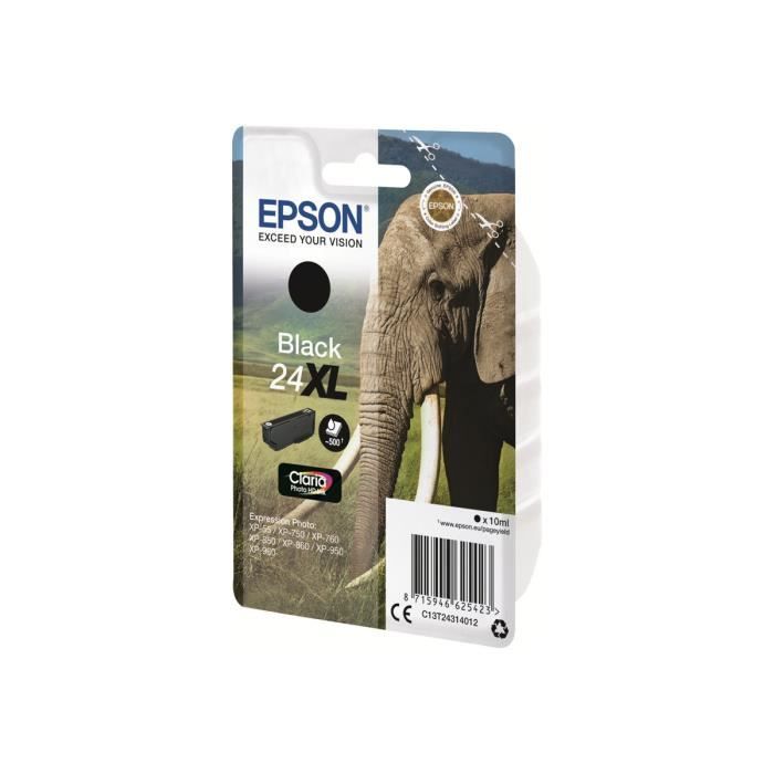 Epson 24XL 10 ml XL noir originale cartouche d'encre pour Expression Photo XP-55, 750, 760, 850, 860, 950, 960; Expression…