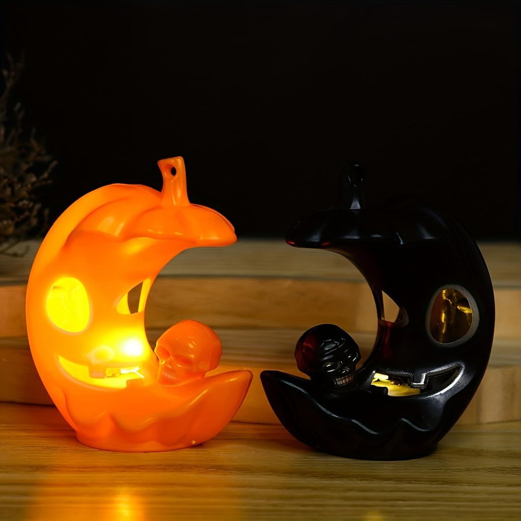 Halloween Colorful Night Light Pumpkin Lantern Hanging Scary Halloween Candle Light Decoration Props Scary Skull