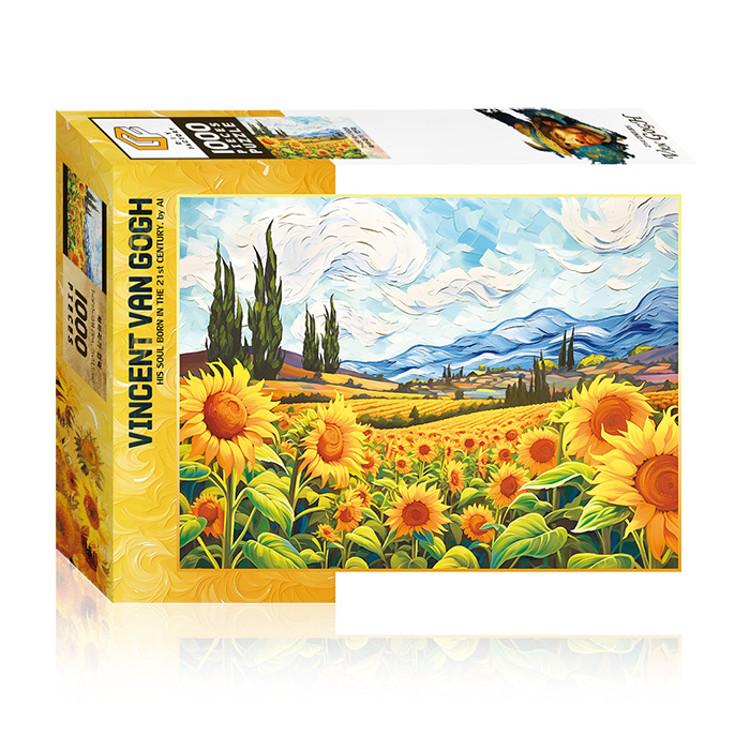 Пазл «Подсолнуховый холм» Винсента Ван Гога Знаменитый пейзаж 1000 деталей — фото 2