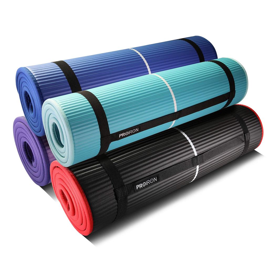 PROIRON Yoga 10mm Stretch Pilates Training 10mm NBR with Carrying Strap 1830 X 660 X Ultra-Comfortable Mat, Thick, Mat, Mat, Mat, High-Density