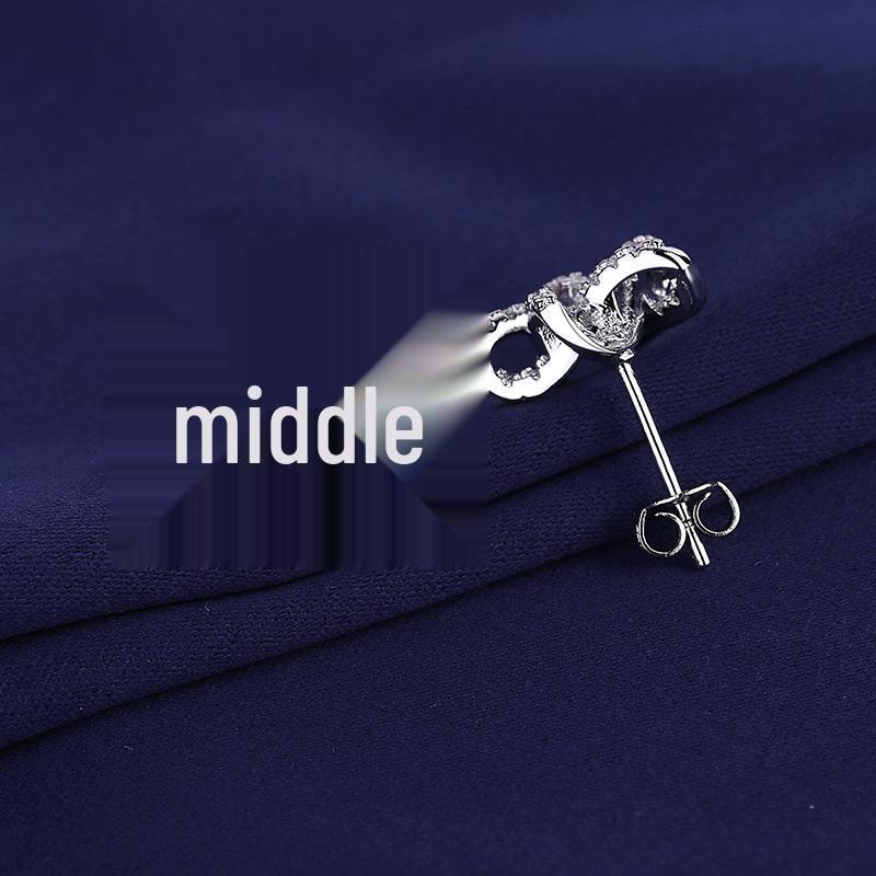 Boucles d'oreilles puce étoile à cinq branches plaqué argent style japonais et coréen - Accessoires tendance et polyvalents.