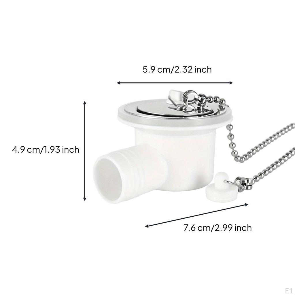 RV Sink Drain with Stopper Stainless Steel Strainer Recreational Vehicle Waste Outlet