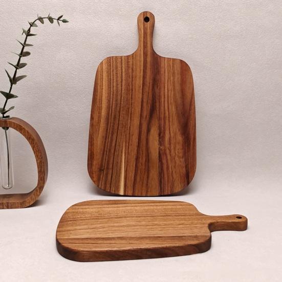 Wood Cutting Board Charcuterie Board Dual-Sided Cheese Board for Kitchen Camping Food Serving Tray with Handle