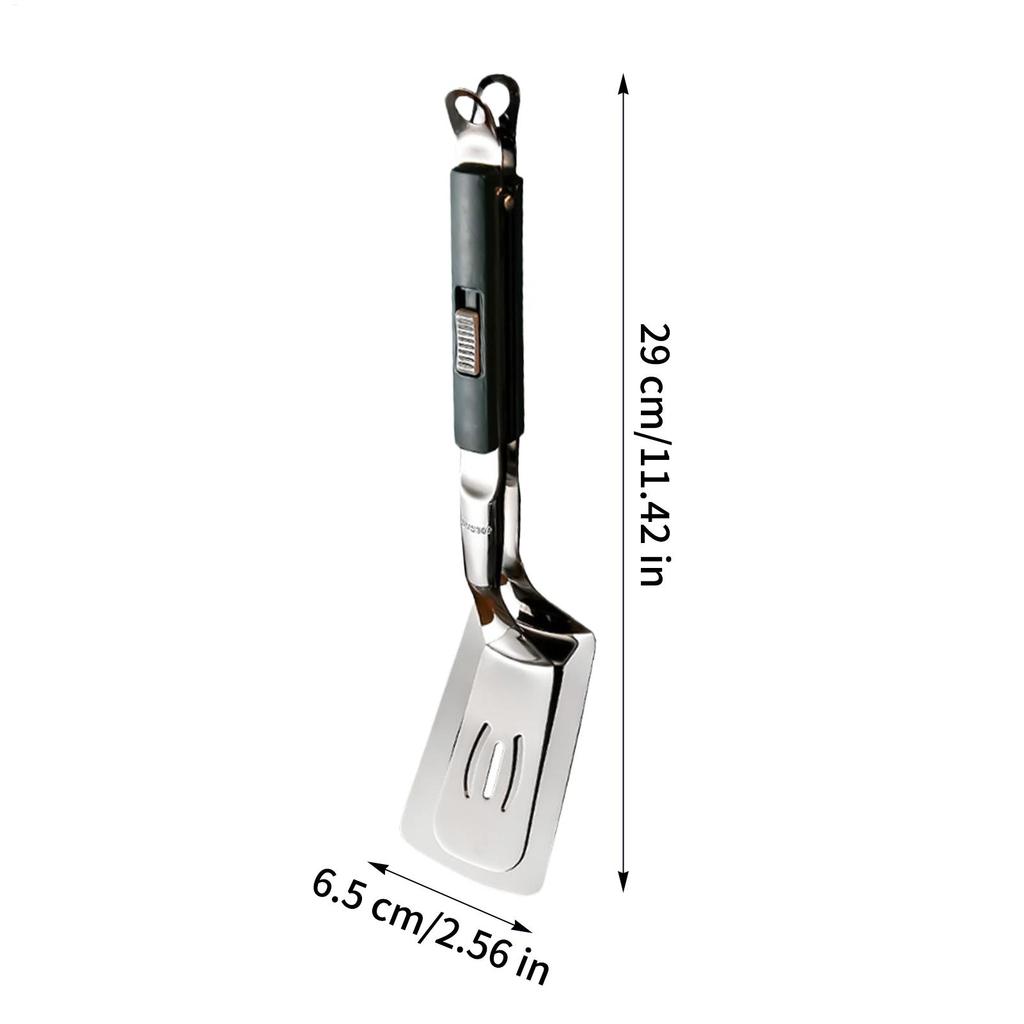 Pinze per Griglia in Acciaio Inossidabile Bloccabili Spatola Multiuso per BBQ Barbecue Campeggio Cucina all'Aperto Girare Hamburger Bistecche