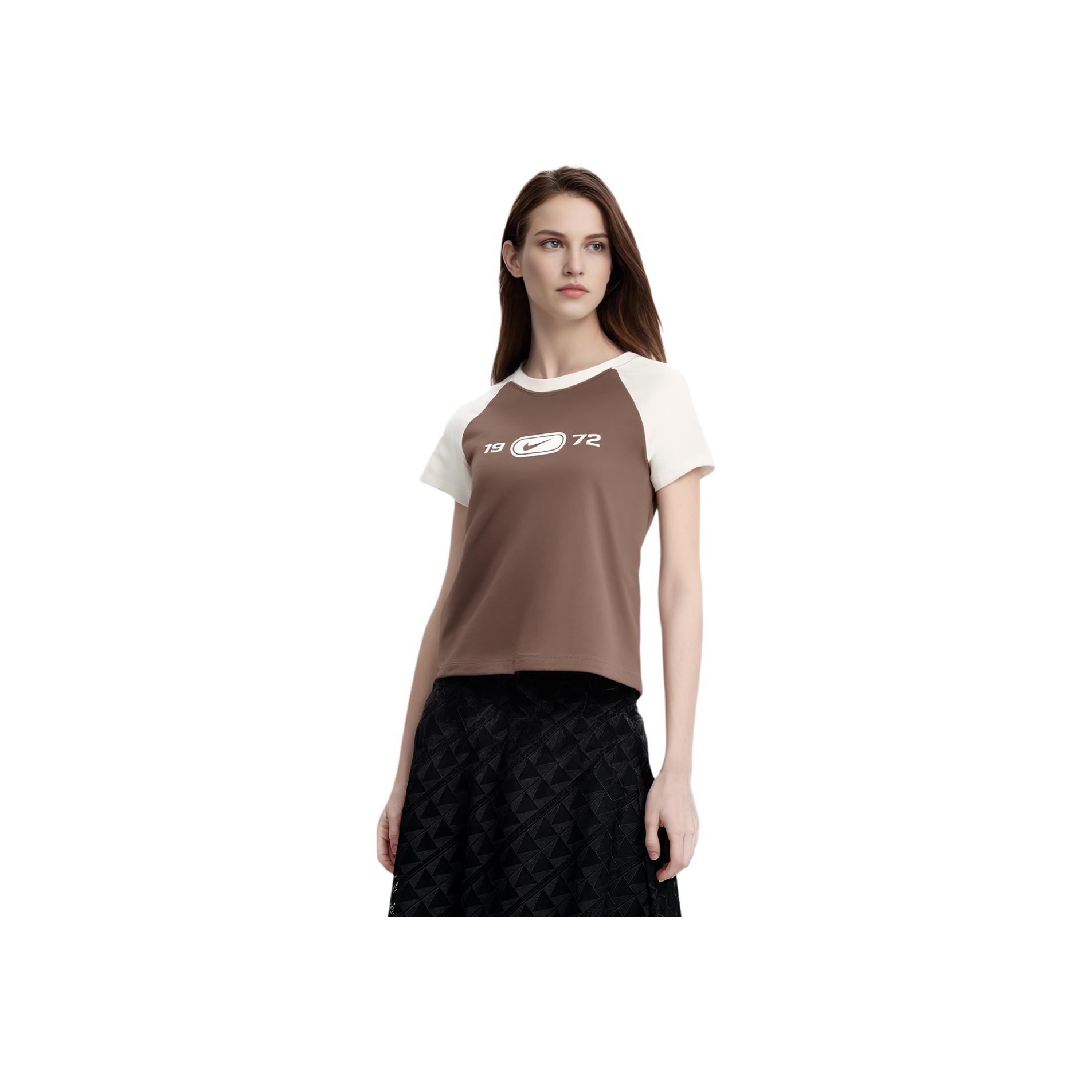 Nike 1972 As W Nsw Nk Chll Knt Rgln Удобная футболка с круглым вырезом, повседневная, с коротким рукавом реглан, женская футболка HV4993134 M