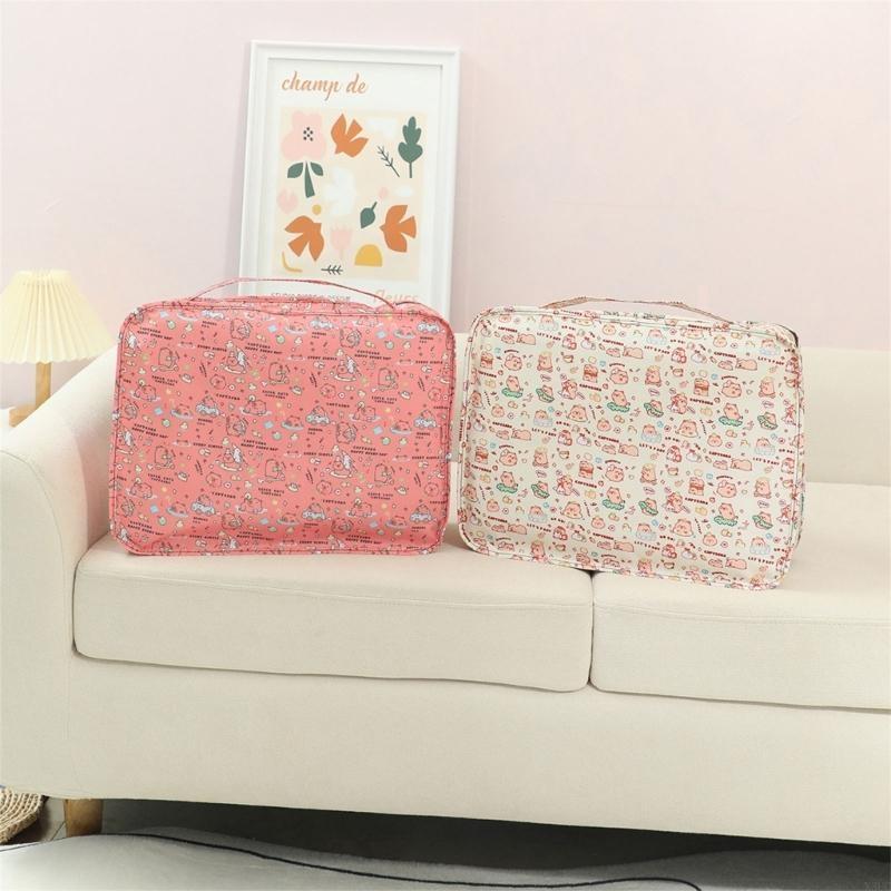 6 Pieces Luggage Sorting Set Featuring Packing Cubes Shoe Bag Cosmetic Case and Laundry Pouches for Tidying Travel X3UC