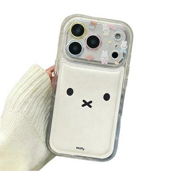 Melody Expression Leather Texture Phone Case for iPhone 17 Pro Max/16/15 – Soft, Protective Reading Glasses Design.