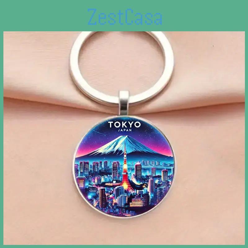 Fuji Tokyo Mountain Jewelry Keyring Pendant For Occasion Gifts Celebration