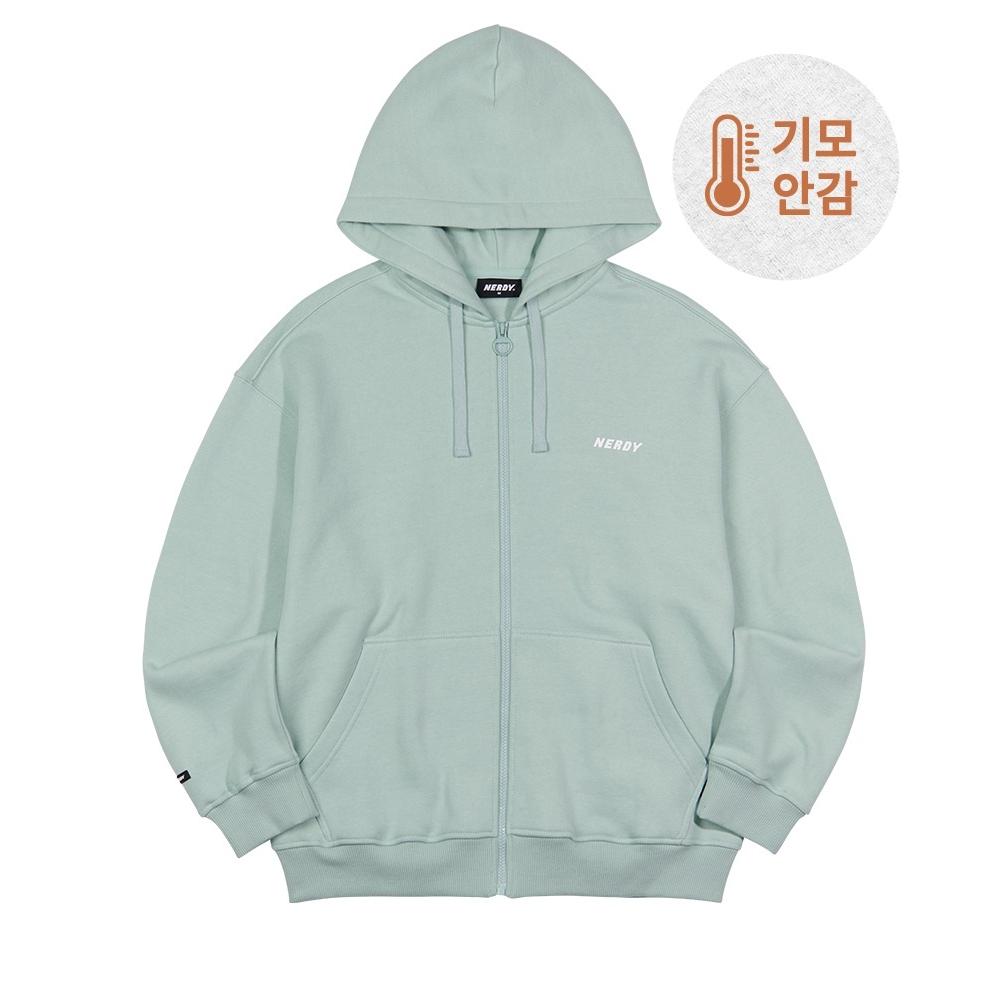 

NERDY 21FW Essential Матовая худи на молнии мятного цвета