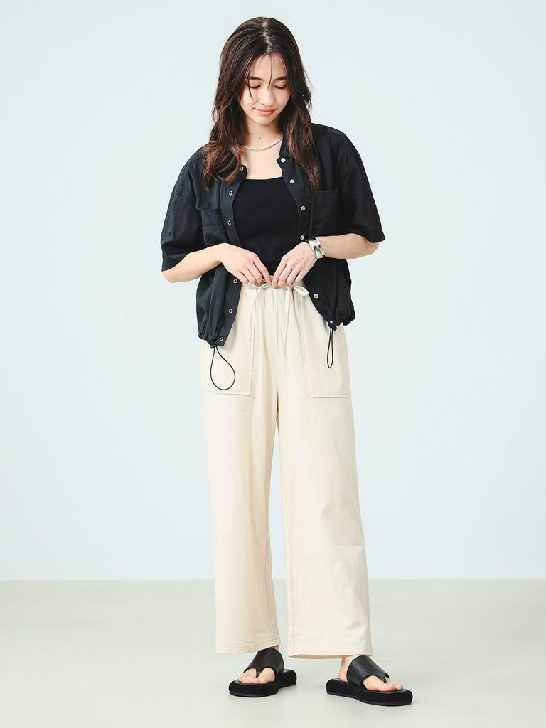 B:MING by BEAMS Women's NATURAL S Easy Pants with a Satin Texture