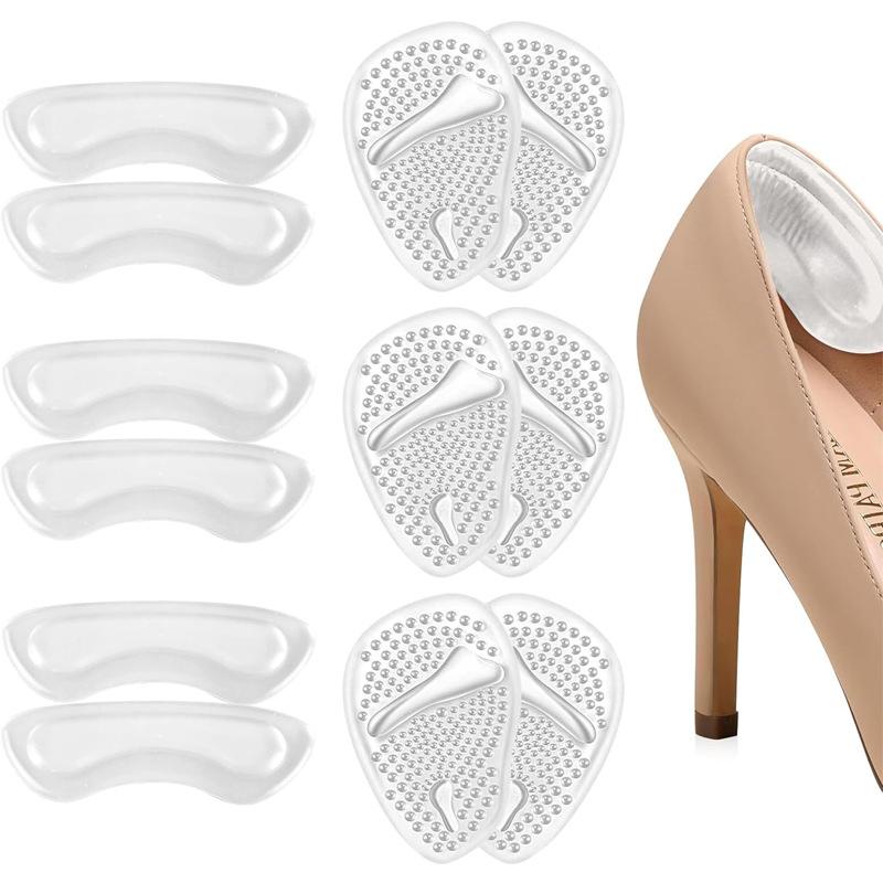Adesivi per talloni in silicone Donna Uomo Alleviamento Cuscino per scarpe Cuscinetti per talloni in gel Scarpe troppo grandi Inserti antiscivolo Protezione per tallone