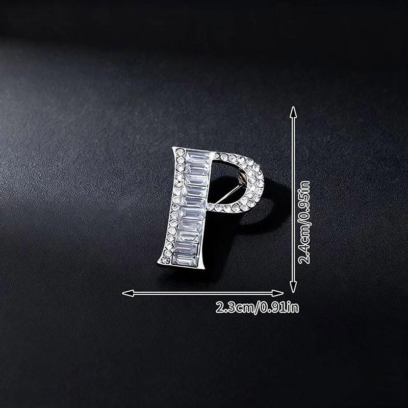 

Metal Crystal Brooch Pin 26 English Letter Pins And Brooches Suit Shirt Badge Fashion Jewelry For Men And Women Accessories P