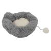 Cat Bed 2 Section Design Anti Slip Bottom Soft Comfortable Keep Warm Grey Plush Kennel for Home Pet Shop L
