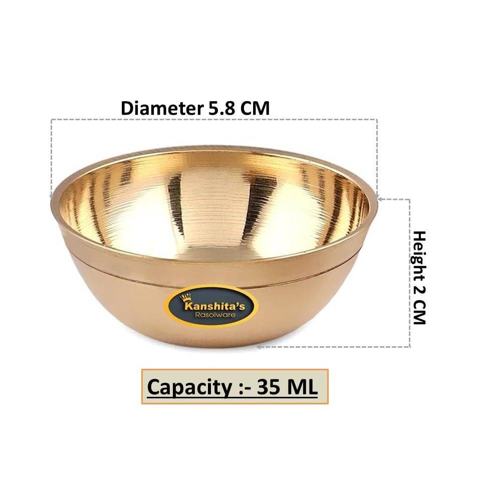 Brass Diya & Small Decorative Bowl (35 ML) for Puja – Elegant Home Decoration for Festivals & Rituals