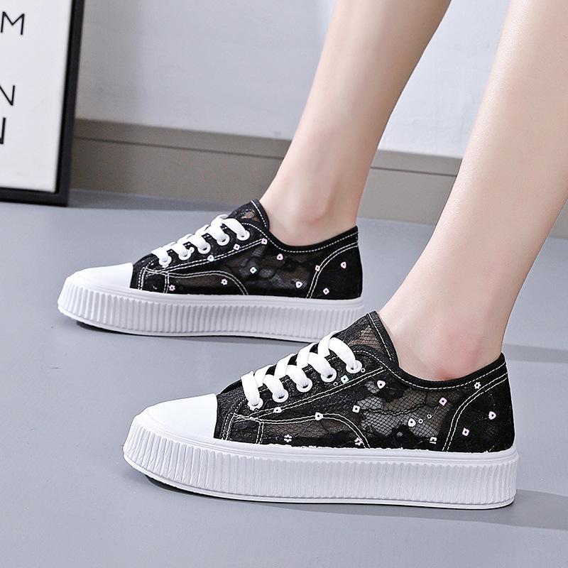 Net Surface Breathable Little White Shoes Female 2023 Summer New Student Street Shot Flat Casual Shoes Female