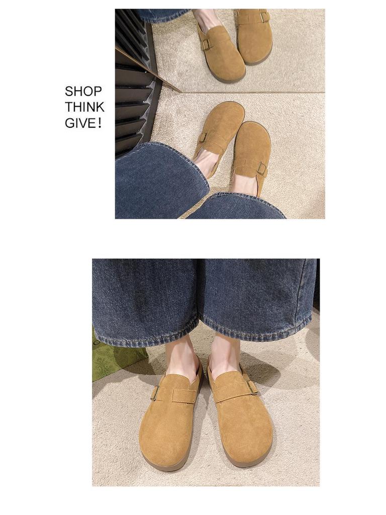 Dames 2025 Lente Retro Gesloten Teen Mule Pantoffels, Zacht & Antislip Dikke Zool Birkenstock-Stijl.