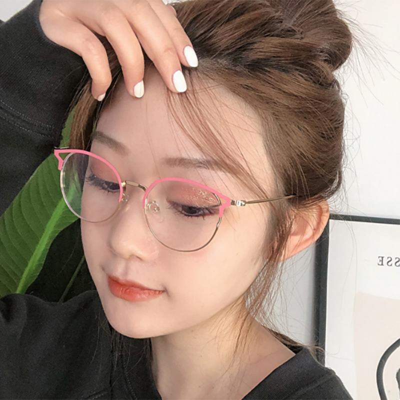 Stylish Cute Cat Eye Myopia Glasses Finished Women Men Metal Cateye Prescription Spectacles Female SPH 0 -0.5 -1.0 -1.5 To -6.0 Quality