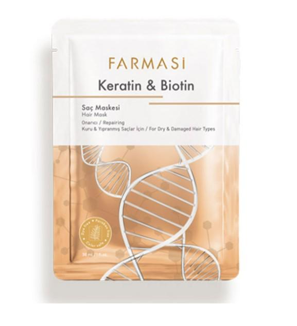 

Маска для волос с кератином и биотином Farmasi 30 мл