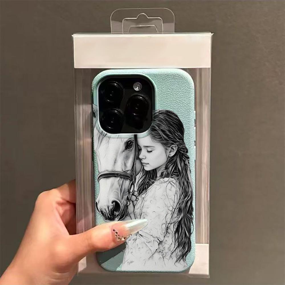 Horse-hugging Girl Phone Case For IPhone 17 17Air 16 15 14 Plus 13 Pro Max Case For IPhone 11 12 Cover Funda Bumber Coque