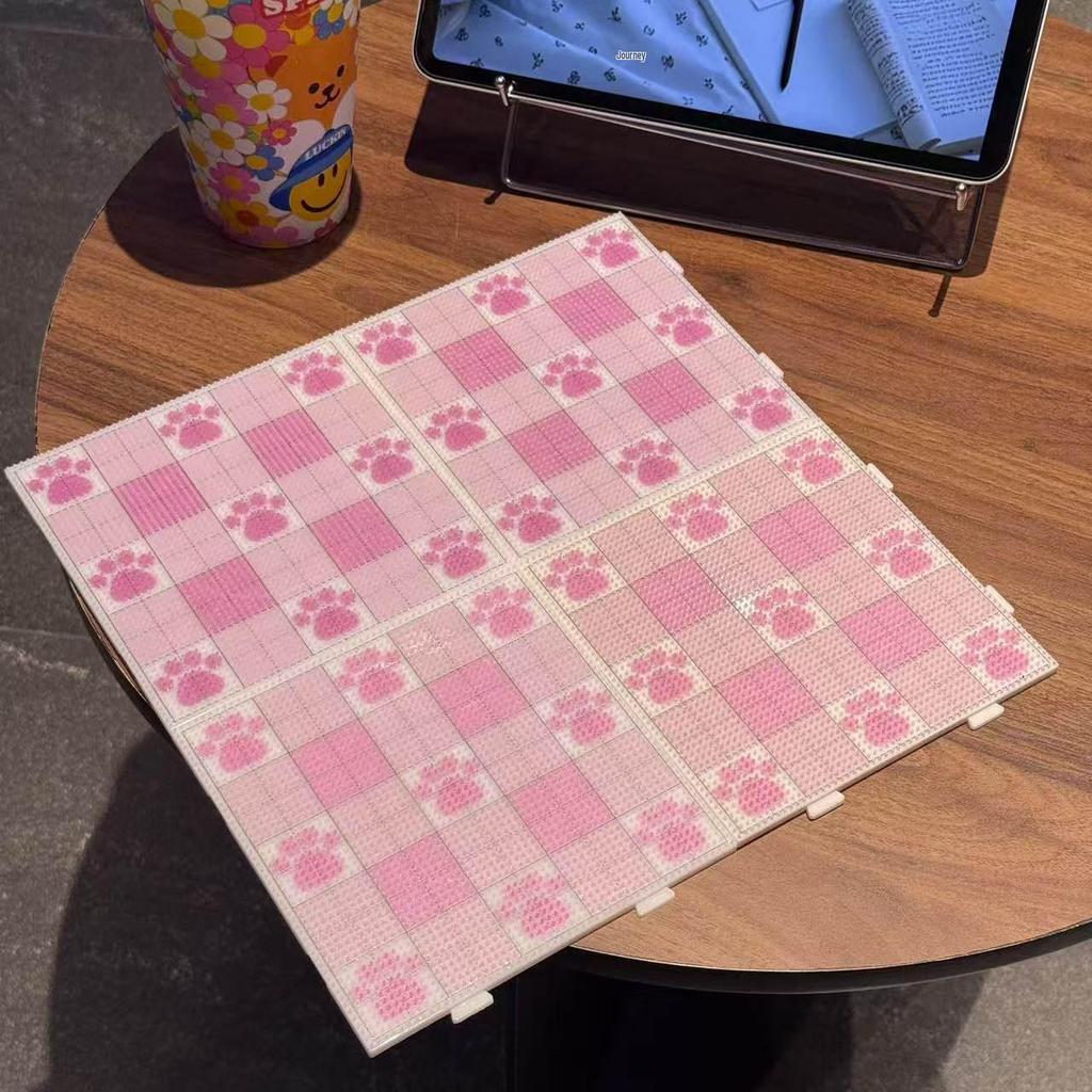 Pink Cat Paw Perler Board with Long Pegs, 2.6mm Thick, Non-Deforming, High Temperature Resistant, for Perler Beads.
