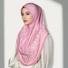 Muslim Hijabs Women Head Wrap Square Scarf Floral Print Turban Cap