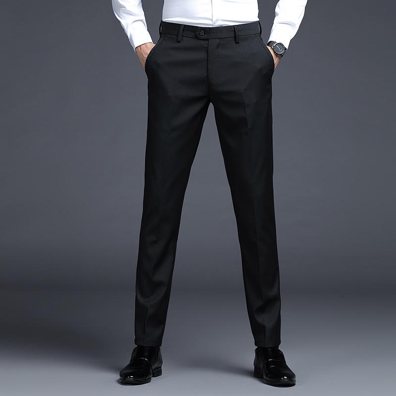Pánské 2024 Klasické Čtyřsezónní Kalhoty s Rovnou Nohavicí - Business Casual & Profesionální Styl.