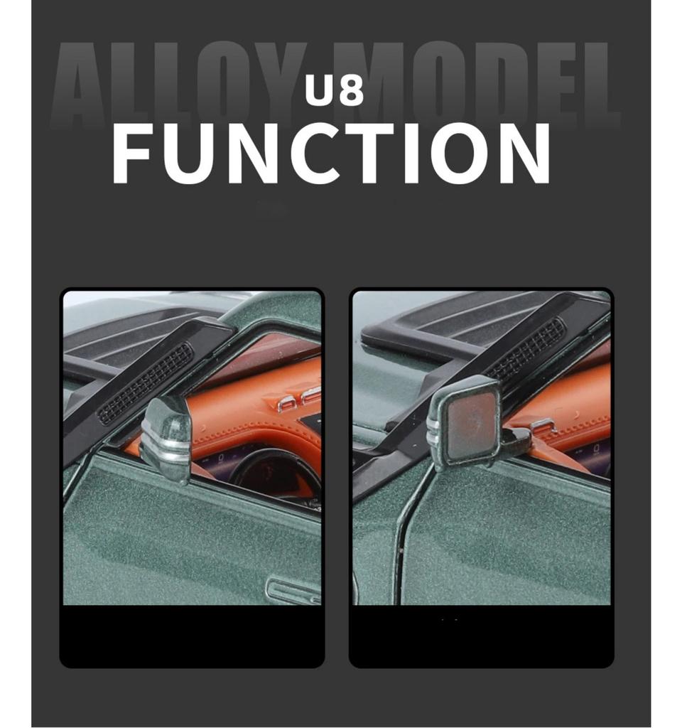 1/24 BYD Yangwang U8 Alloy SUV Car Model Diecast Metal New Energy Off-Road Vehicles Car Model Sound and Light Childrens Toy Gift