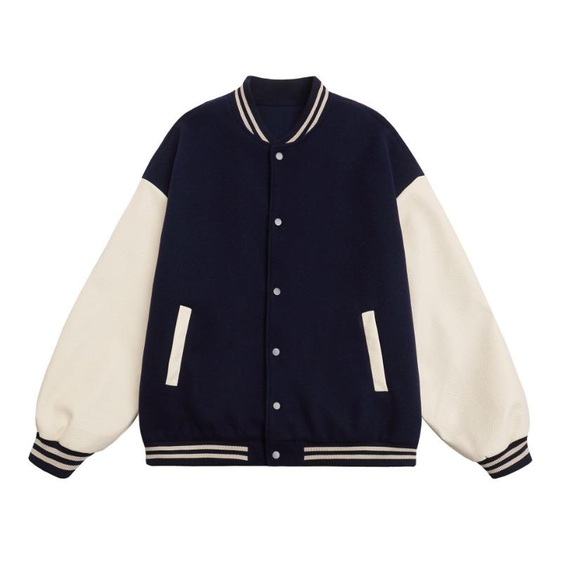 Autumn and Winter New 0 Contrasting Color Baseball Jersey Loose Casual Couple Jacket