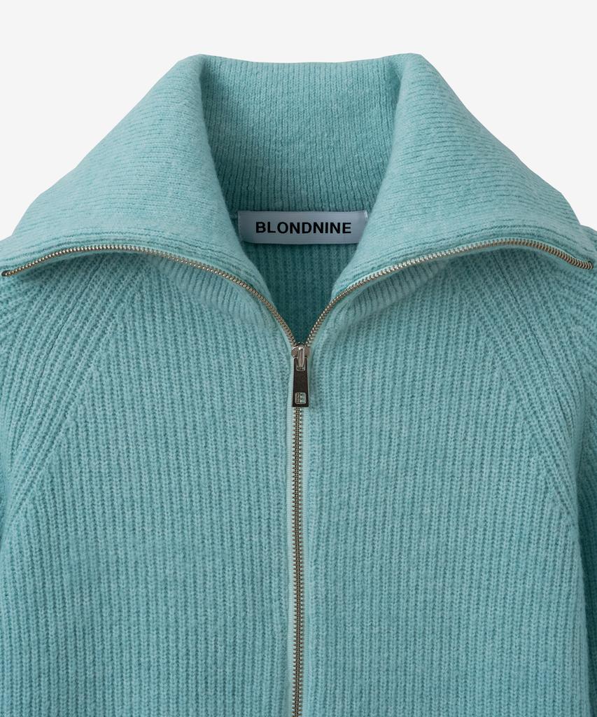 BLOND9 Voluminous Raglan Knit Zip-Up_Mint
