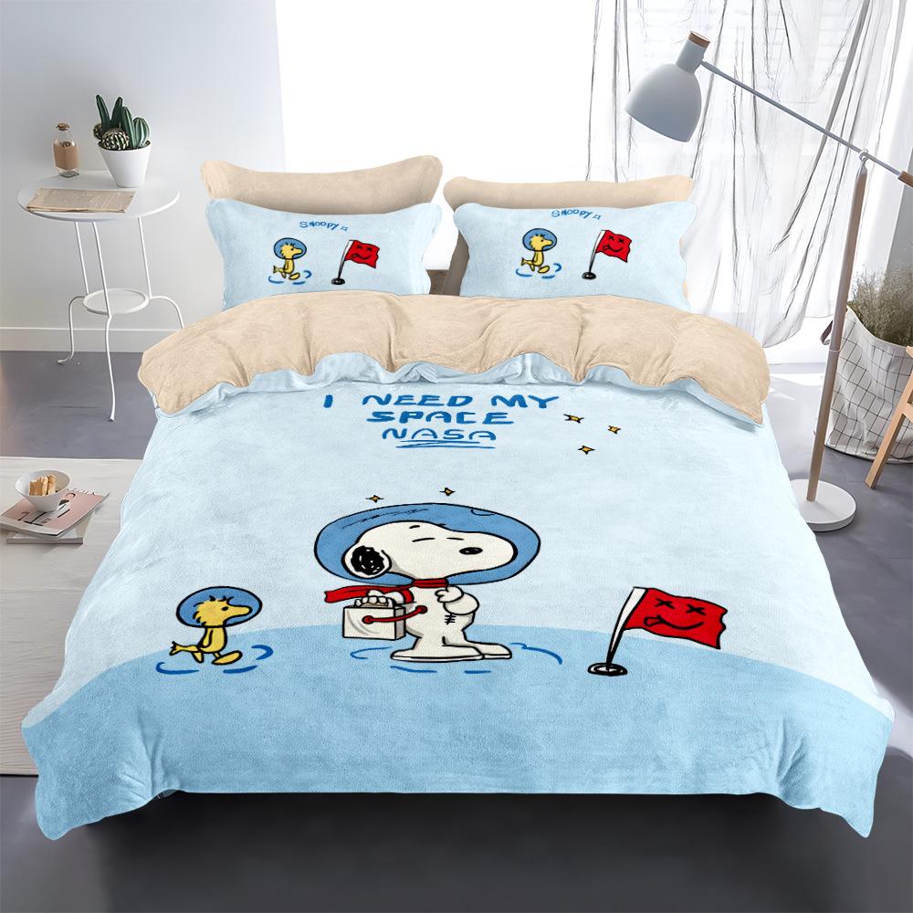 Cartoon S-Snoopy Bedding Set Cute Cartoon Puppy Duvet Cover Pillowcase 3D Prints Quilt cover Bedroom Decoration Holiday Gift