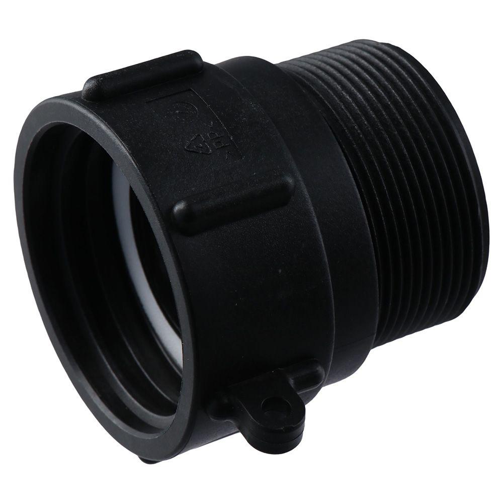 IBC Tote Fittings Plastic IBC Tote Adapter 2 Inch Black Ton Bucket Joint Accessories Filament Tank Adapter Tote Connector