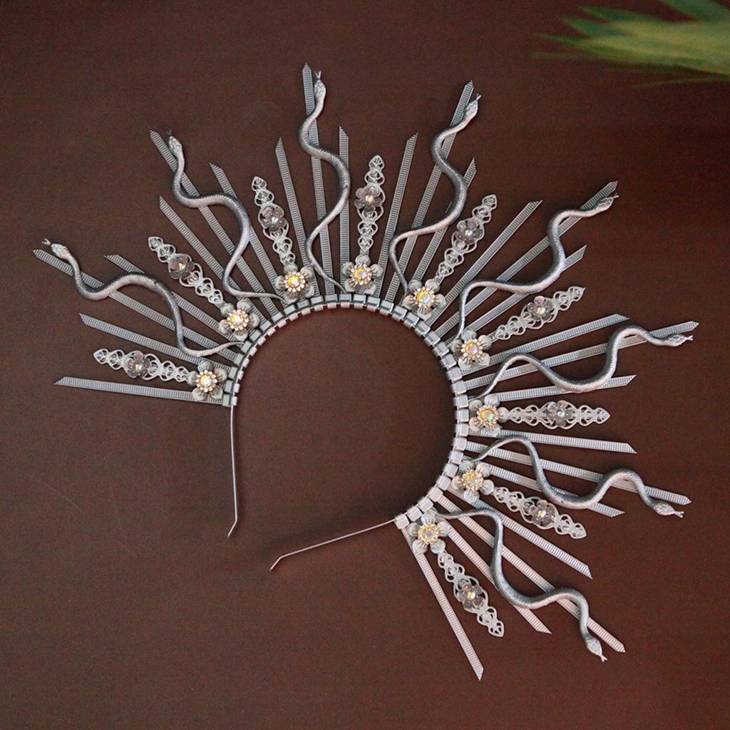 Adjustable Snake Head Crown Hair Accessory for Women Perfect for Adding a Touch of Mythical Charm to Any Styles Outfit