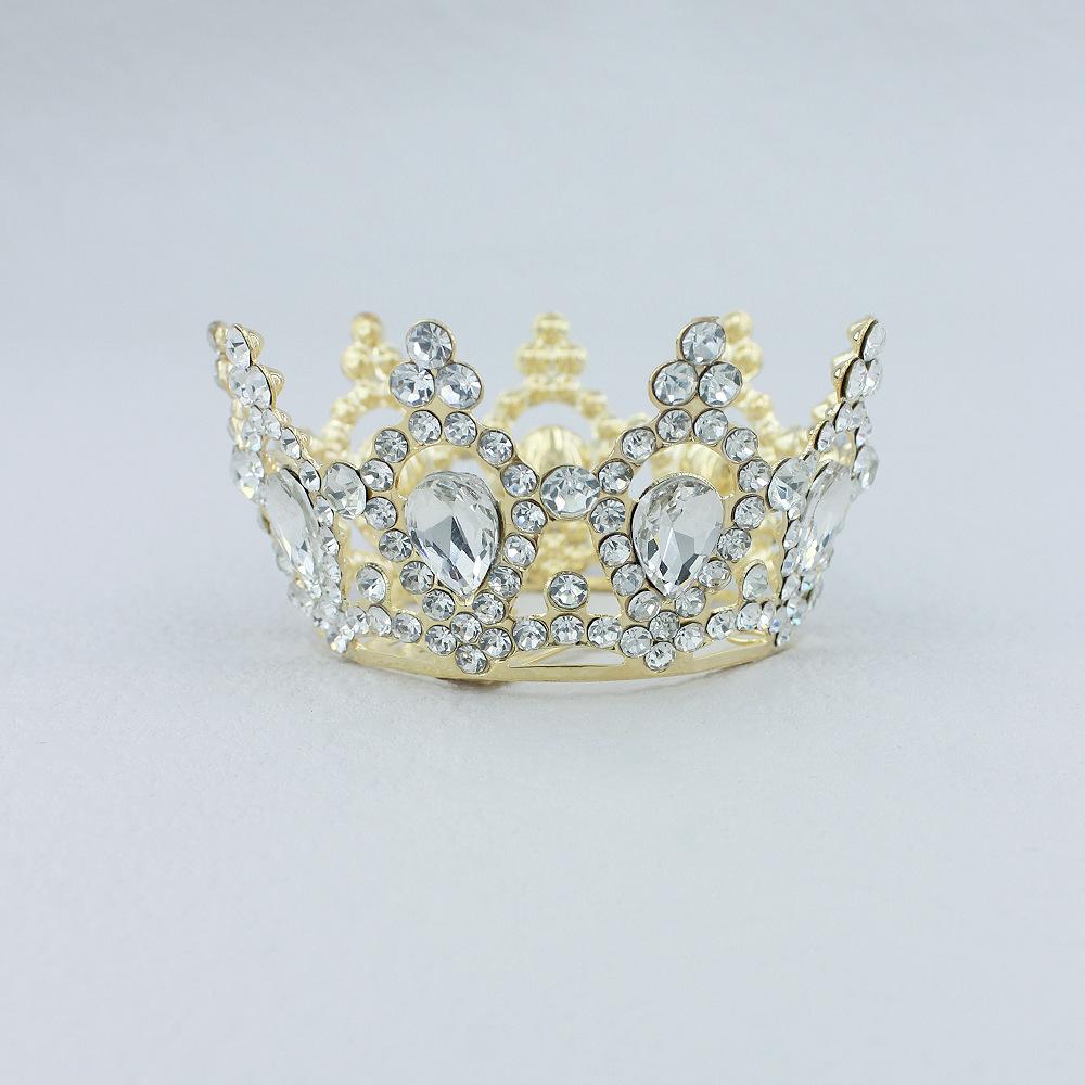 

Цветные стразы иностранной торговли с зубцами гребня, детский маленький полный головной убор в виде короны на день рождения