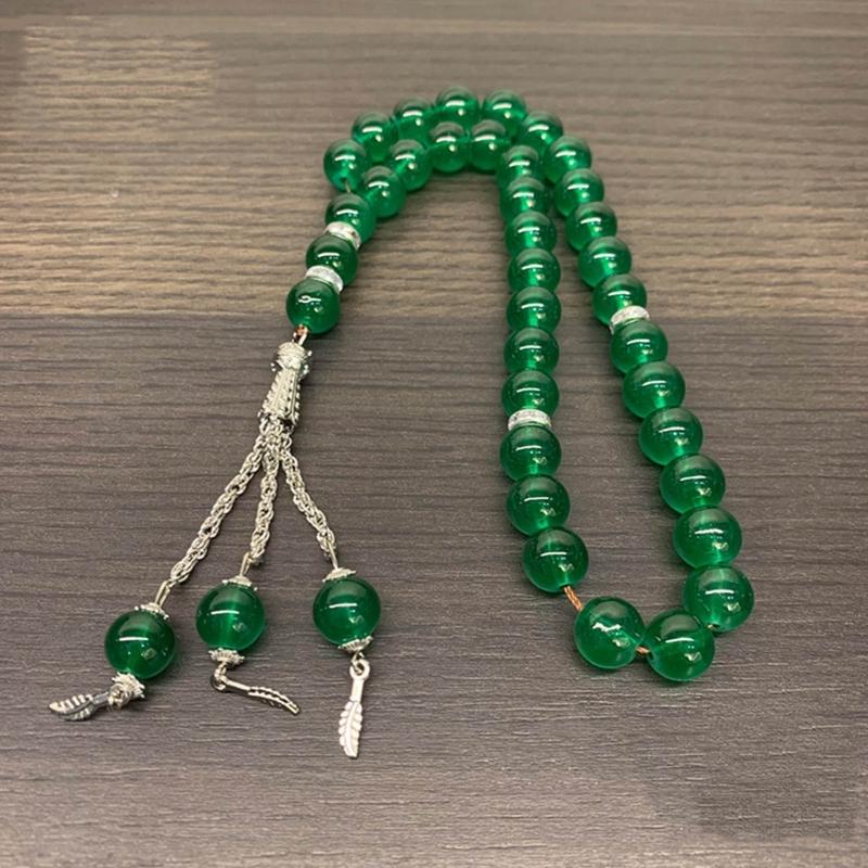 Kristall Gebetsperlen Quasten Handarmband Islamisch 33 Perlen Rosenkranz Armband Religiöser Schmuck Geschenk für Männer Frauen