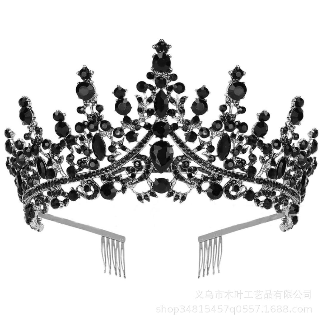 

Роскошный свадебный головной убор Корона Свадебное платье День рождения Головной убор Свадебный ужин Корона Подарки на вечеринку чёрный