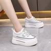 Small Fashion Color Matching Lace-up Casual Little White Shoes Women's Versatile Invisible Height Increase Lightweight Round Head 