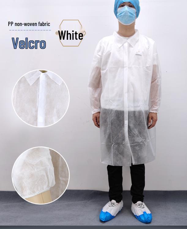 Einweg Vliesmantel für Labor & Küche - Staubdicht, Verdickt Weiß