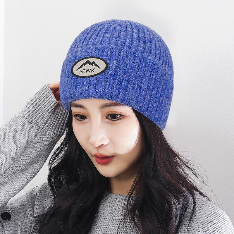 Winter Warm Women Knitted Cap Men Peak Wool Hat