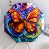Colorful Butterfly  pattern, automatic folding umbrella, portable and foldable design, 8 ribs, a Christmas or birthday gift.