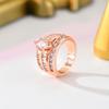 Luxury Marquise CZ Wide Band Ring for Women Gold Silver Rose Gold Multi-Row Cubic Zirconia Ring Wedding Party Statement Jewelry