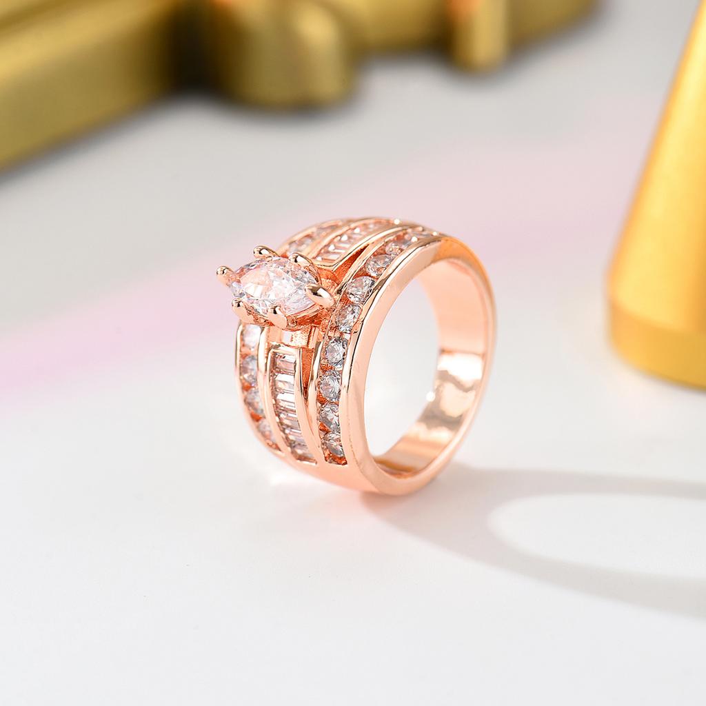 Luxury Marquise CZ Wide Band Ring for Women Gold Silver Rose Gold Multi-Row Cubic Zirconia Ring Wedding Party Statement Jewelry