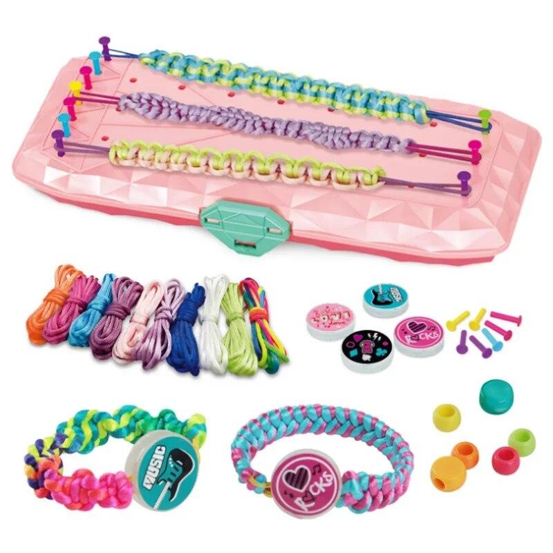 Friendship Bracelet Making Kit,Friendship Bracelet Maker Kit for Girls,DIY Braided Rope Kids Jewelry Making Kit,Bracelet DIY,Kids Travel Activity Set