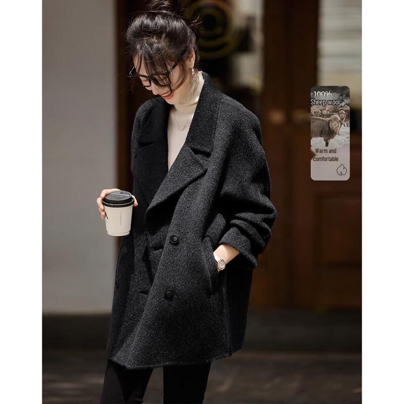 

Женское шерстяное пальто ручной работы Mohanyimei двустороннее M